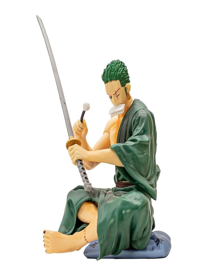FUNFOB Zoro Action Figure Height - 12cm Collectible for Anime Fans Manga Weeb PVC Multicolour | Z-oro Sitting - Image 3